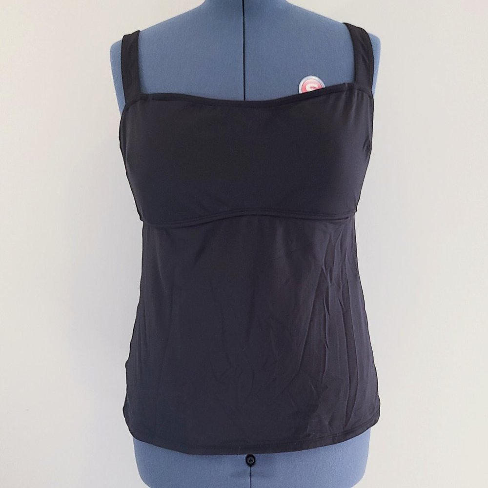 Catalina Sqaure Neck Tankini Top Black